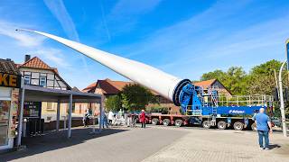 Giant Rotor Blade Transported Through Small Town | Heavy Haulage
