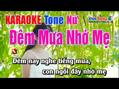 Karaoke || Đêm Mưa Nhớ Mẹ – Tone Nữ || Nhạc Sống Duy Tùng