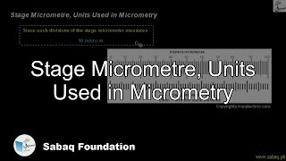 Stage Micrometre, Units Used in Micrometry