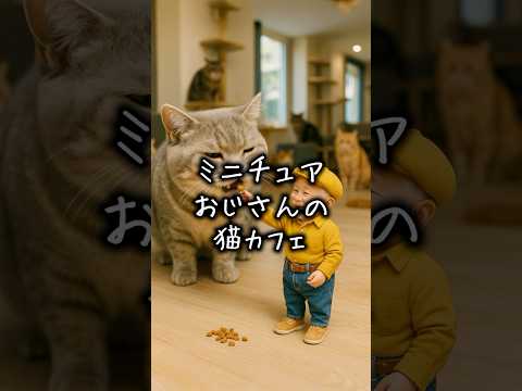ミニチュアおじさんの猫カフェ#おじさん #ミニチュア #猫 #カフェ #猫カフェ
