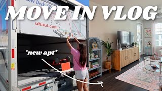 MOVE IN VLOG *again* new apartment, organizing + decorating