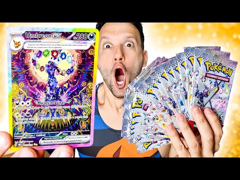 ÉPICO! TIREI O UMBREON EX de EVOLUÇÕES PRISMÁTICAS | CAPITÃO HUNTER CARTAS POKEMON TCG