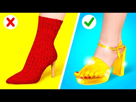 부유한 패션 VS 가난한 패션 || 하이엔드 힐 VS 절약형 신발 트릭 by 123 GO! FOOD