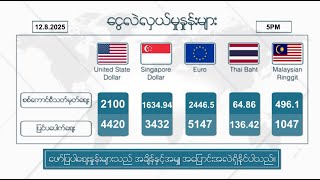 သြဂုတ်လ ၁၂ ရက်နေ့ ၊ ညနေ ၅ နာရီထိ နောက်ဆုံးရ စျေးနှုန်းများ