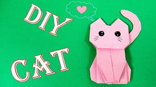 DIY paper cat  Origami paper crafts