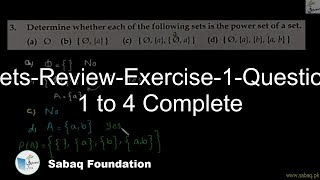 Sets-Review-Exercise-1-Question 1 to 4 Complete