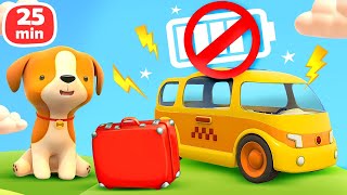 The yellow taxi lost its battery and now needs help at the repair shop! NEW Helper cars cartoons.