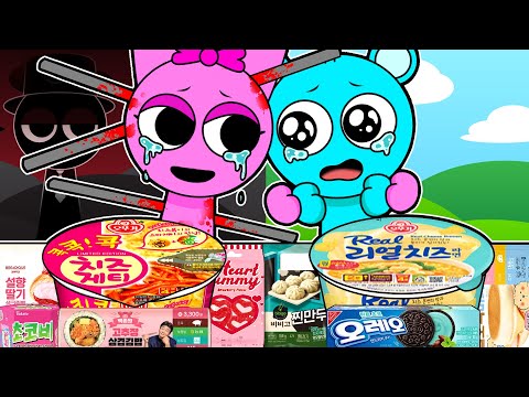 Incredibox Sprunki - Pinki VS Sky Convenience Store PINK MINT FOOD MUKBANG | Incredibox Animation