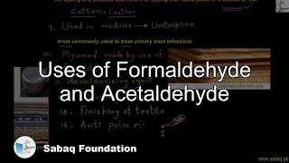 Uses of Formaldehyde and Acetaldehyde