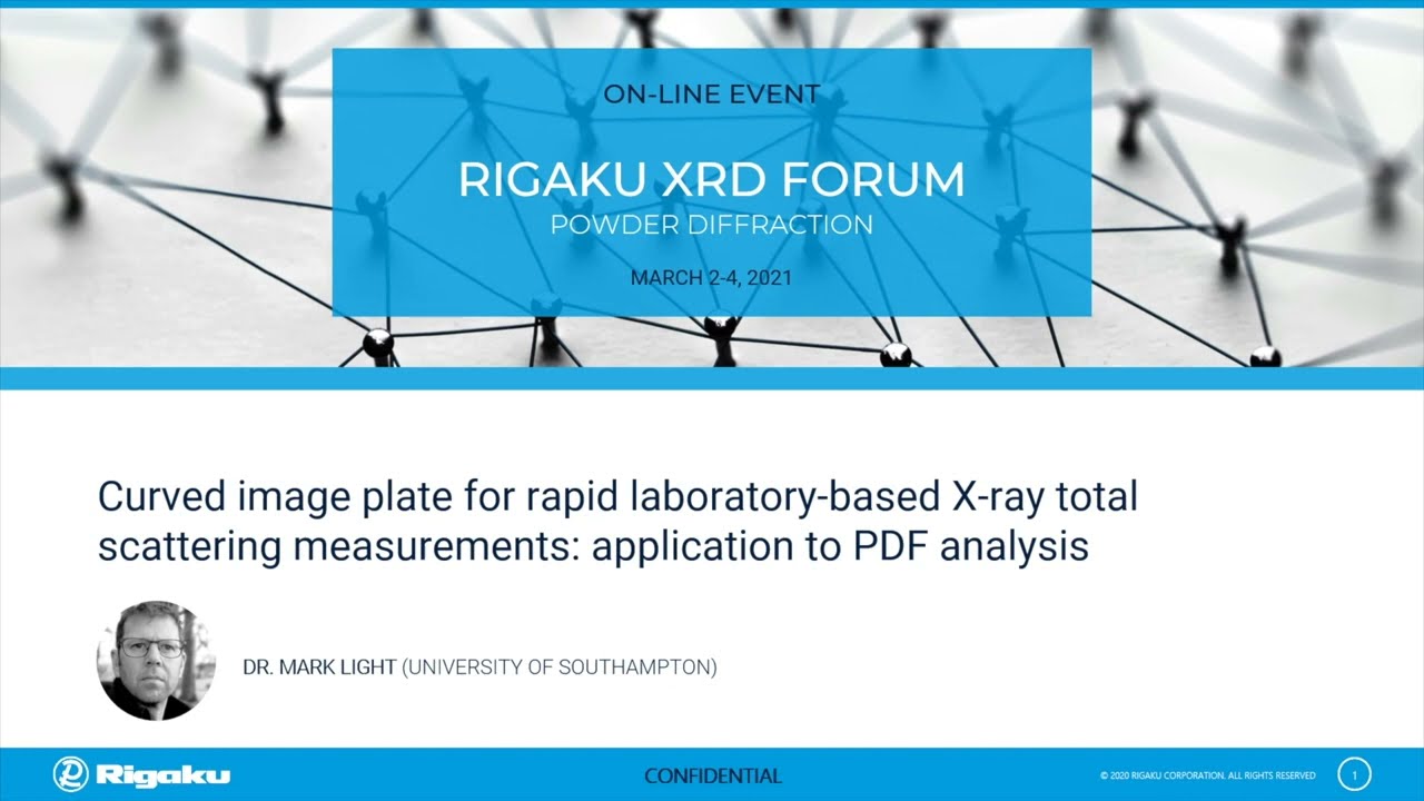 Thumbnail image of Curved Image Plate for Rapid Laboratory-based X-ray Total Scattering Measurements: Applications to PDF Analysis