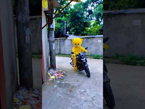 Bike🛵Theft In A Blink Of An👀Eye😂 #teddybear #funnyvideo
