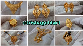 Beautiful jewellery designs in gold with price || @trishagoldart