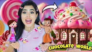 I Lived in Chota Bheem's Chocolate World for 24 Hours Challenge 🍭 *in REAL Life* 🤤
