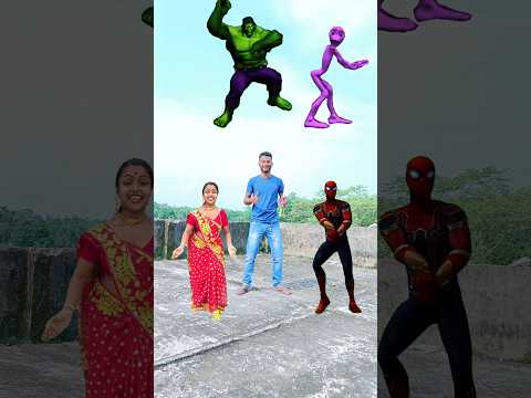Alien, Hulk, girl & spiderman danching funny viral video #funny #vfx #magic