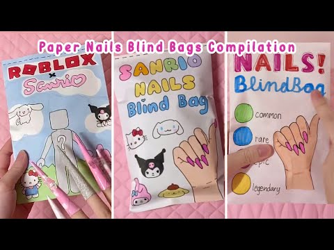 💅paper diy💅 PAPER NAILS BLIND BAGS COMPILATION! | ASMR | applefrog