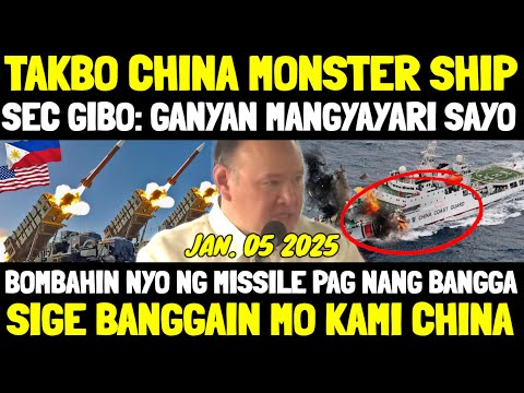 LALAYAS KA O BOBOMBAHIN? ATRAS CHINA MONSTERSHIP HINDI NANG BANGGA NG PCG PURO YABANG PUMASOK SA EEZ