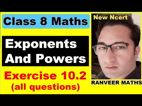 Class 8 Maths , Ex.10.2 Q1 to Q4 (Exponents And Powers) New Ncert | Ranveer Maths 8