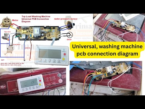 universal, washing machine pcb connection diagram #ripering  #wiringdiagram #repair
