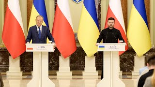 Спілкування Володимира Зеленського й Дональда Туска з медіа 5.02.2026