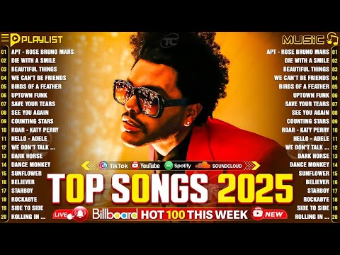 The Weeknd, Bruno Mars, Maroon 5, Miley Cyrus, Ed Sheeran, Adele, Sia 🍒🎶 Best Pop Music 2025