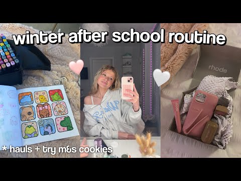 WINTER AFTER SCHOOL ROUTINE *try viral M&S food + rhode haul 🧖🏼‍♀️✨