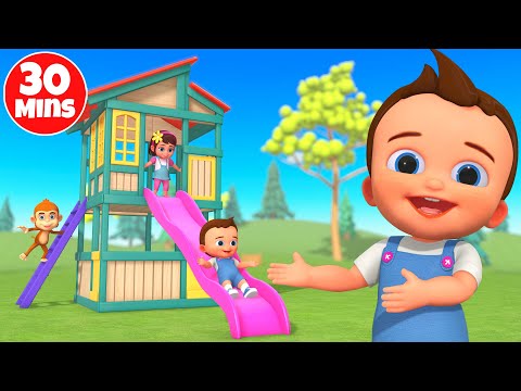 Wooden Playhouse & Slide Toy Set for Kids | 3D Fun & Educational Video for Toddlers & Preschoolers