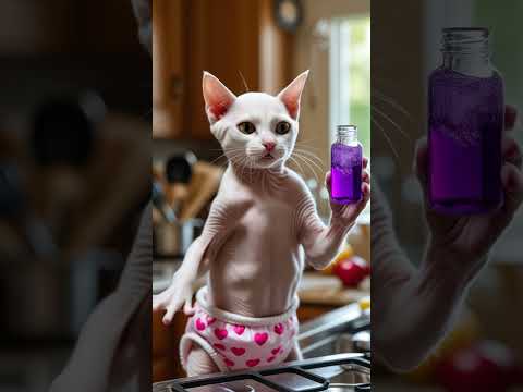✂️😼 Kitten Gets Revenge on Mom After Shave! #cat#funnycats #animation #cute