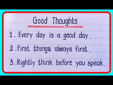 10 Small And Easy Good Thoughts For School Assembly  | Good Thoughts In English For students