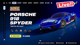 🔴*NEW* Fortnite PORSCHE 918 SPYDER ITEM SHOP OUT NOW September 23! (LIVE)