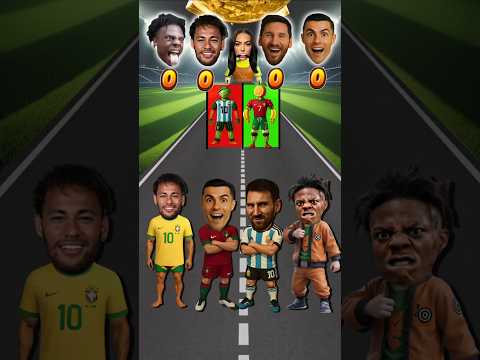 Number 7 or Number 10? ๐ฅ Ronaldo vs Messi vs Neymar vs Speed โฝ๐ #shorts