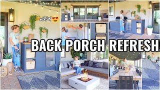 BACK PORCH SUMMERTIME MAKEOVER!!😍 OUTDOOR DECORATING & PROJECT IDEAS | ARIZONA FIXER UPPER