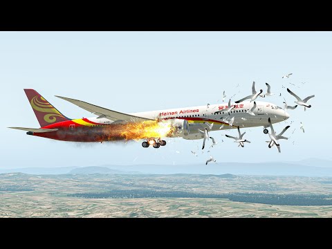 Boeing 787 FORCED To Emergency Landing Due To Bird-Strike | X-Plane 11