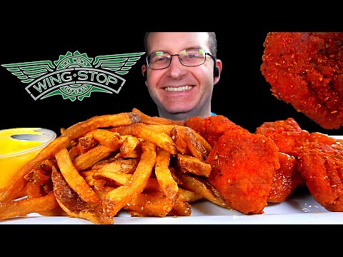 ASMR WINGSTOP BONELESS CHICKEN MUKBANG EATING SOUNDS