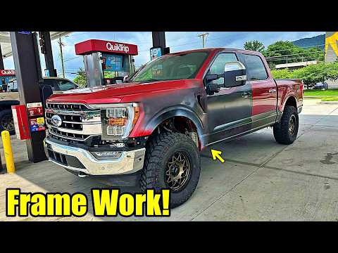 I FIXED ALL THE FRAME DAMAGE ON MY FORD F150!
