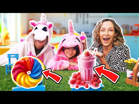 Einhorn Café - Spielzeug Video für Kinder. Bunte Kekse und Milchshakes für ein kleines Einhorn