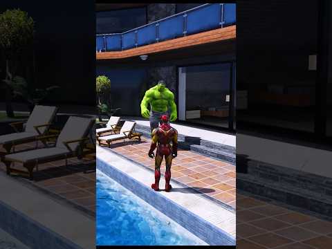 GTA~5 Hulk ko thande Pani me dhakka de dia ? #funnyshorts #hulk #shortsfeed