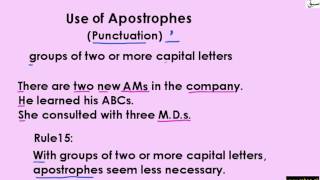 Apostrophes with Single or More capital Letters, Time and Money (Rule 14 to 17)
