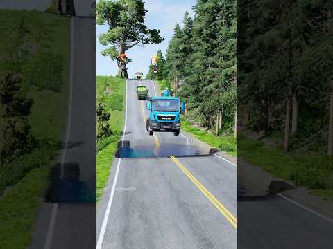 Dump trucks vs giant water pit part938 #shortvideo #beamngdrive #shorts #india #truck #dumper #usa