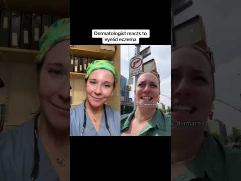 Dermatologist reacts to eyelid eczema 🎥• Hillary P. #eczema #gelnails