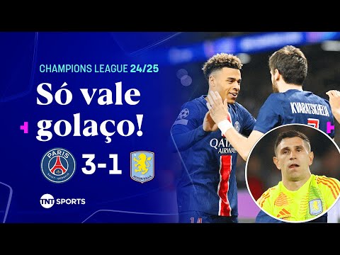 PSG FAZ TRÊS GOLAÇOS EM DIBU MARTÍNEZ E DÁ SHOW NA CHAMPIONS - PSG 3 X 1 ASTON VILLA