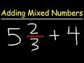 Adding Mixed Numbers with Whole Numbers