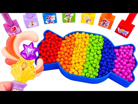 Satisfying Video | DIY How To Make Rainbow Candy Bathtub From Mixing Beads Cutting ASMR | By YoYo