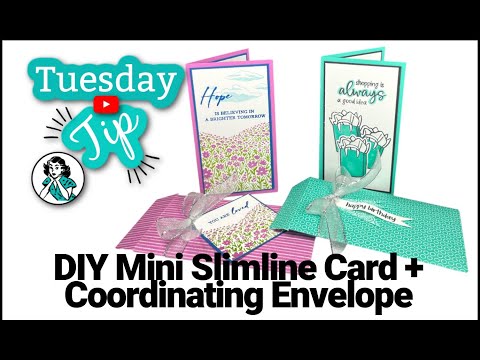 DIY Mini Slimline Card & Coordinating Envelope | A One Sheet Wonder Tutorial