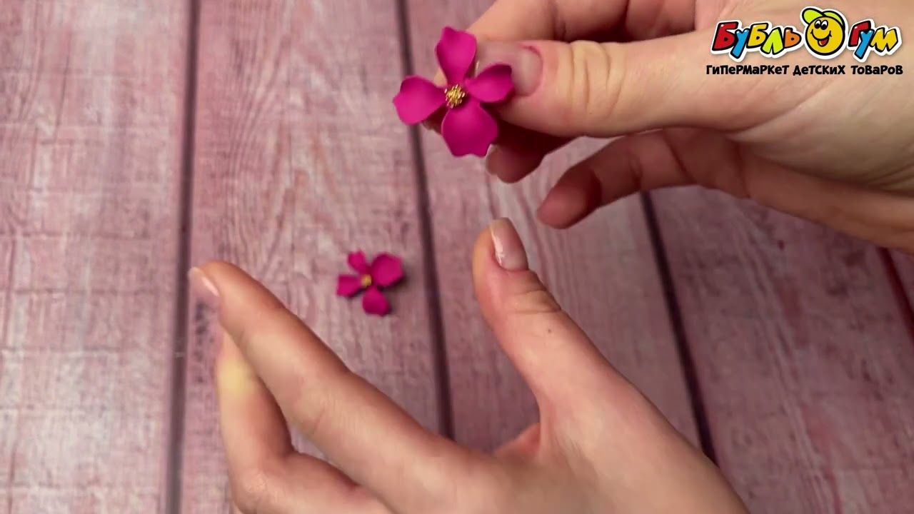 Клипсы Lilly&Mia Цветы фуксия - видео