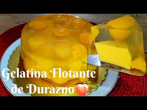 🍑GELATINA FLOTANTE DE DURAZNO con sólo 3 ingredientes ‼️ #gelatinas #flotatina