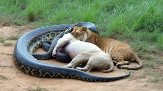 Tiger, Python, and Calf in a Mysterious Encounter of Peace!