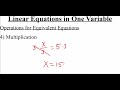 Solving Linear Equations in One Variable