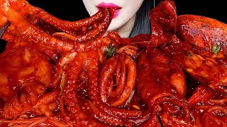 ASMR SPICY SEAFOOD BOIL 매운 해물찜 먹방 OCTOPUS, SQUID, SHRIMP MUKBANG 문어, 새우 EATING SOUNDS