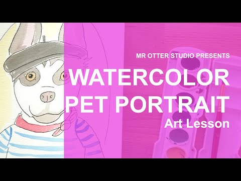 Watercolor Pet Portrait Lesson for Kids