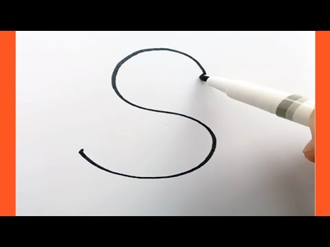 رسم سهل /طريقة تحويل الحروف إلى رسم Easy drawing / How to convert letters to drawing